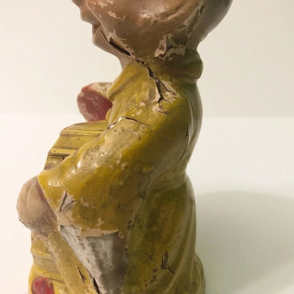 Vintage 1938 Walt Disney Snow White Dopey Dwarf Composition Coin  Bank - Picture 14 of 16